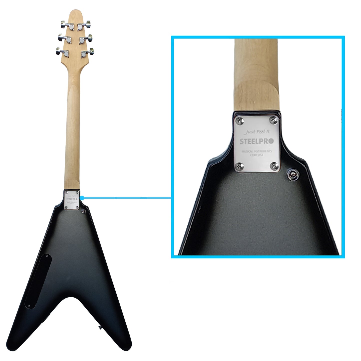 056-SK Kit Guitarra Eléctrica Silver Burst Con Amplificador 20W y Accesorios Para Diestros Jethro By Steelpro