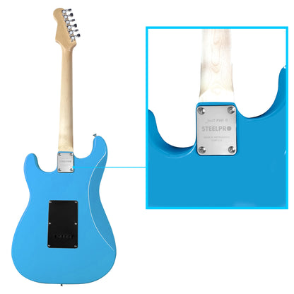 031-SK Kit Guitarra Eléctrica Daphne Blue Con Amplificador 20W y Accesorios Para Diestros Jethro By Steelpro