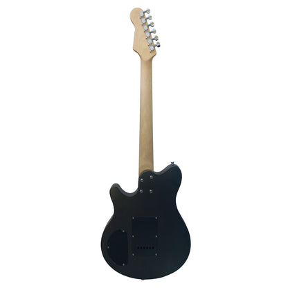 062-SK Kit Guitarra Eléctrica Black Satin Silver Powder Con Amplificador 20W y Accesorios Para Diestros Jethro By Steelpro