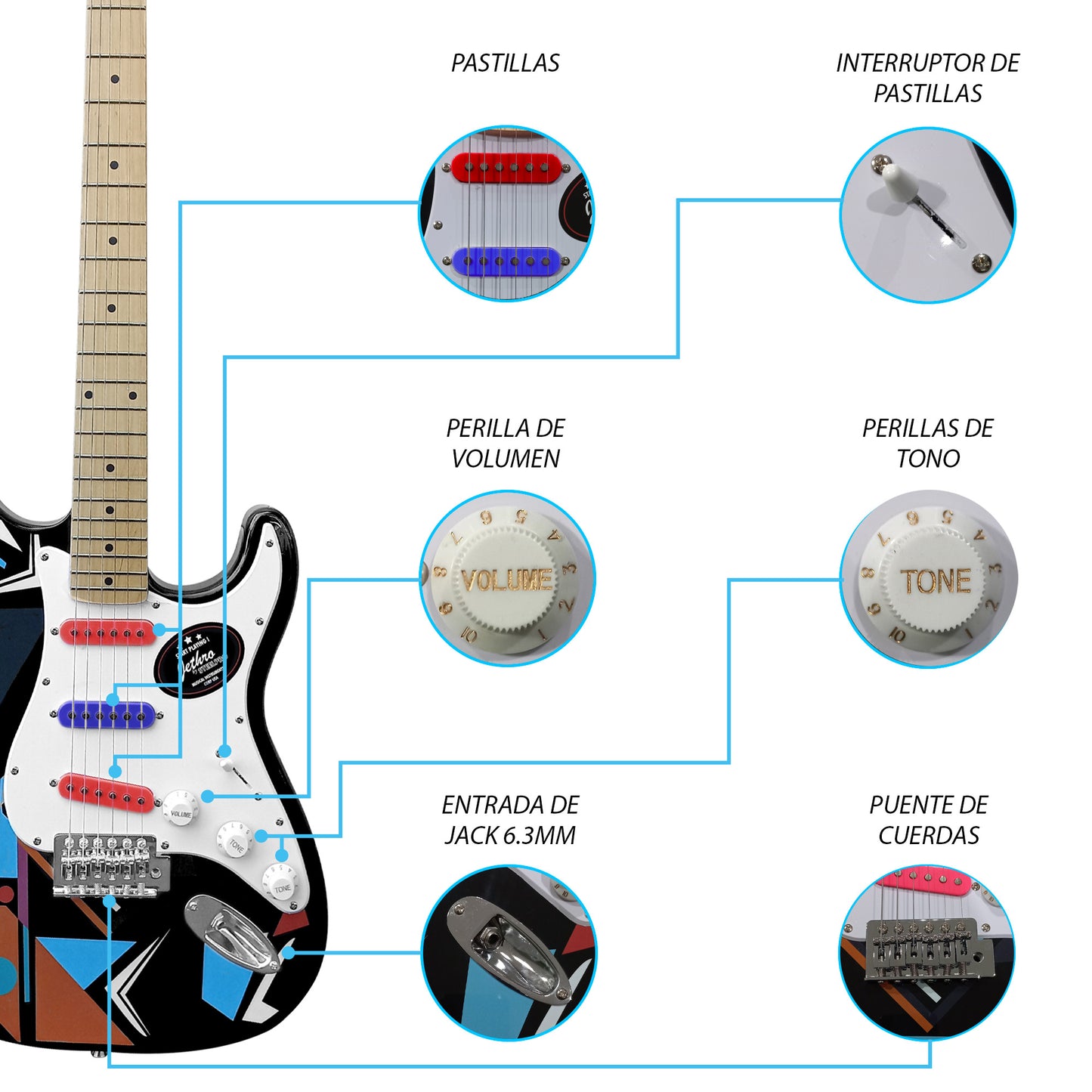 Paquete Guitarra Electrica Jethro 064-SK Series By Steelpro
