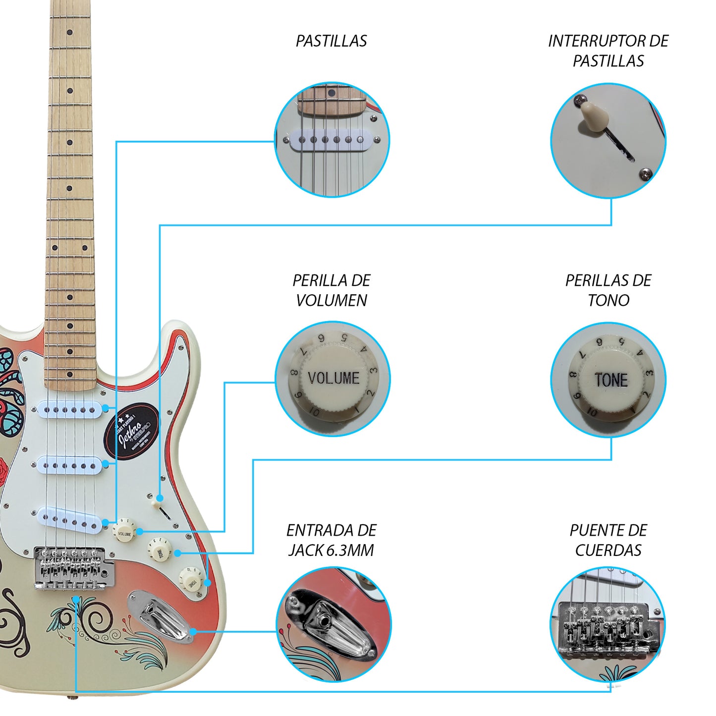 Paquete Guitarra Electrica Jethro 077-SK Series By Steelpro