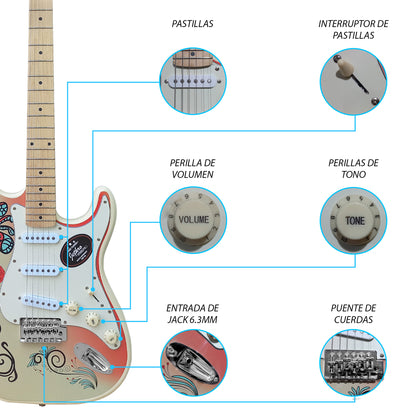 Paquete Guitarra Electrica Jethro 077-SK Series By Steelpro