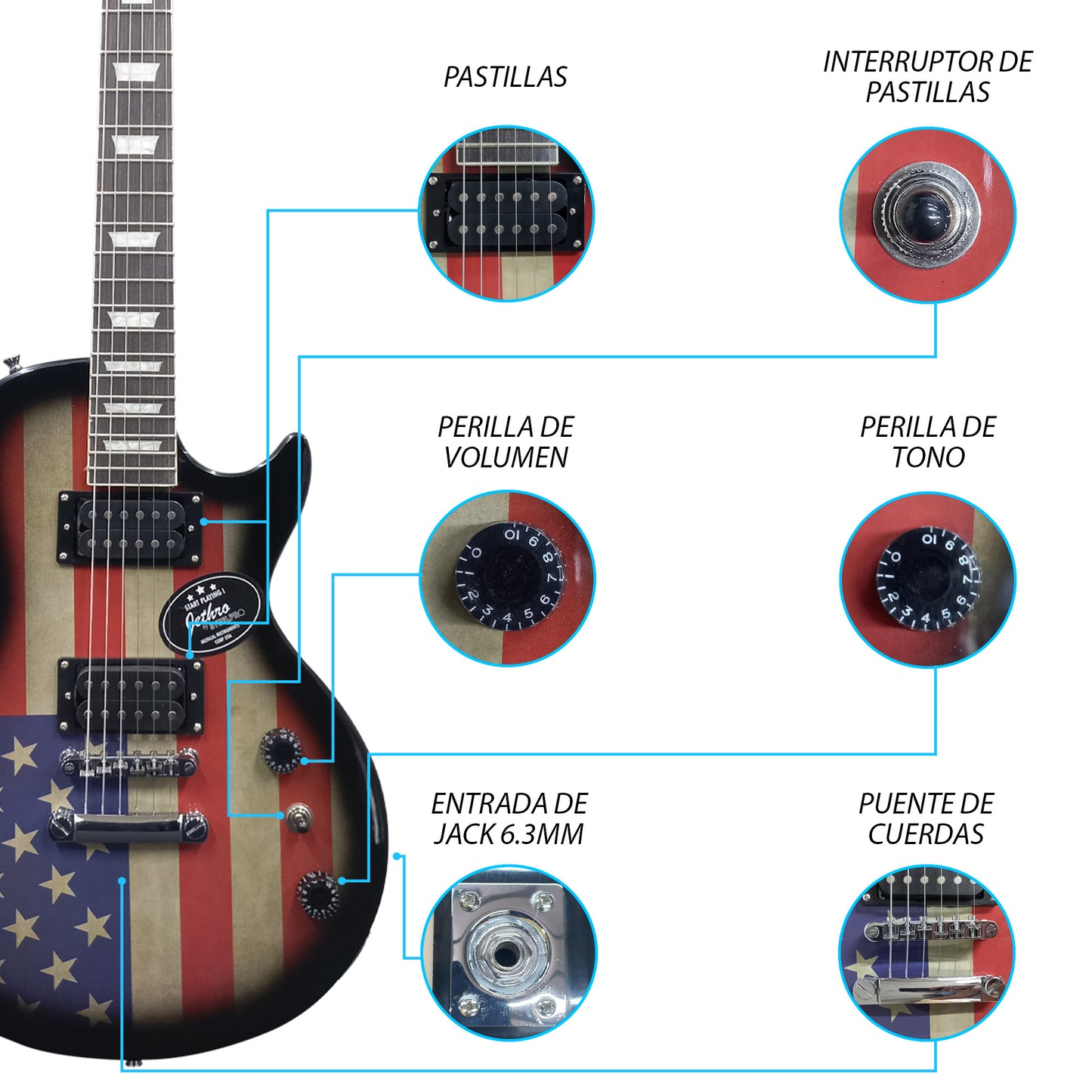 Paquete Guitarra Electrica Jethro 069-SK Series By Steelpro
