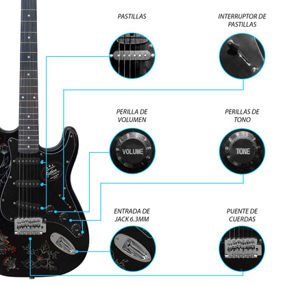 Paquete Guitarra Electrica Jethro 078-SK Series By Steelpro