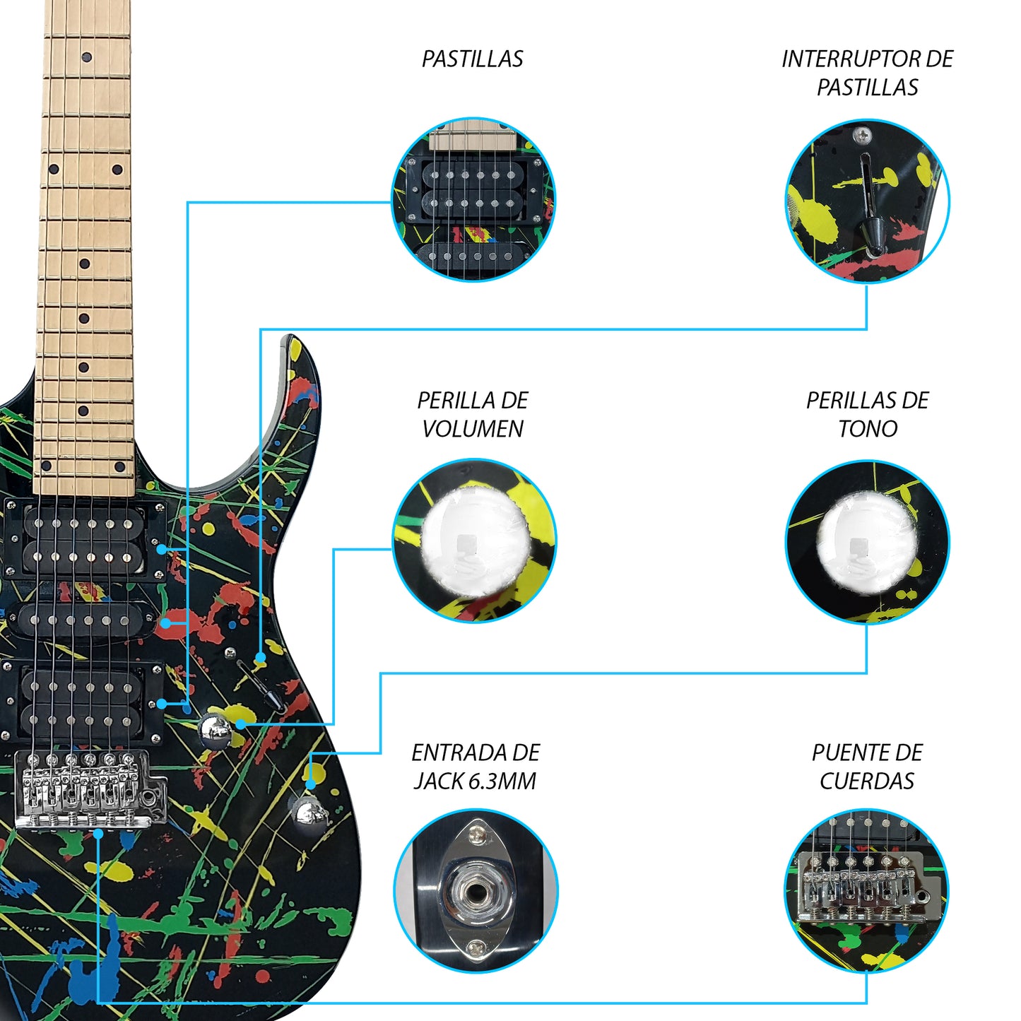 Paquete Guitarra Electrica Jethro 080-SK Series By Steelpro