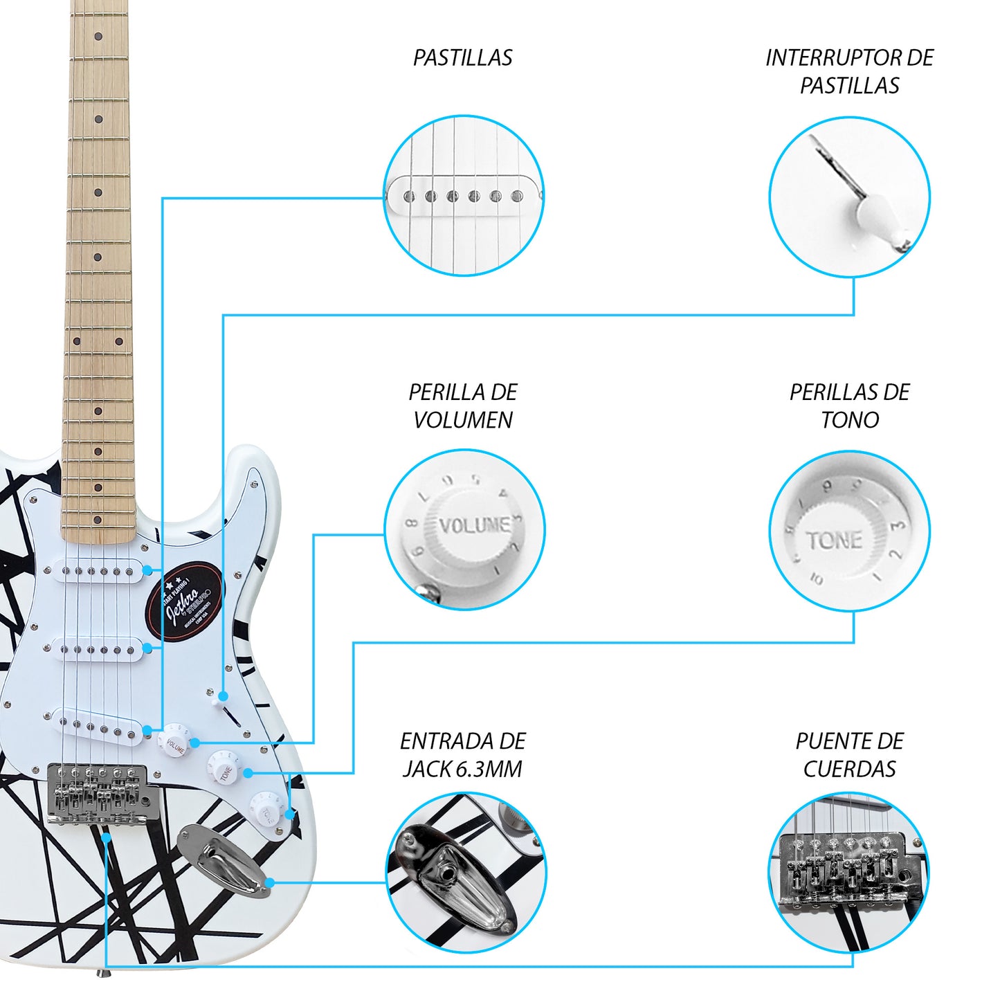 Paquete Guitarra Electrica Jethro 076-SK Series By Steelpro