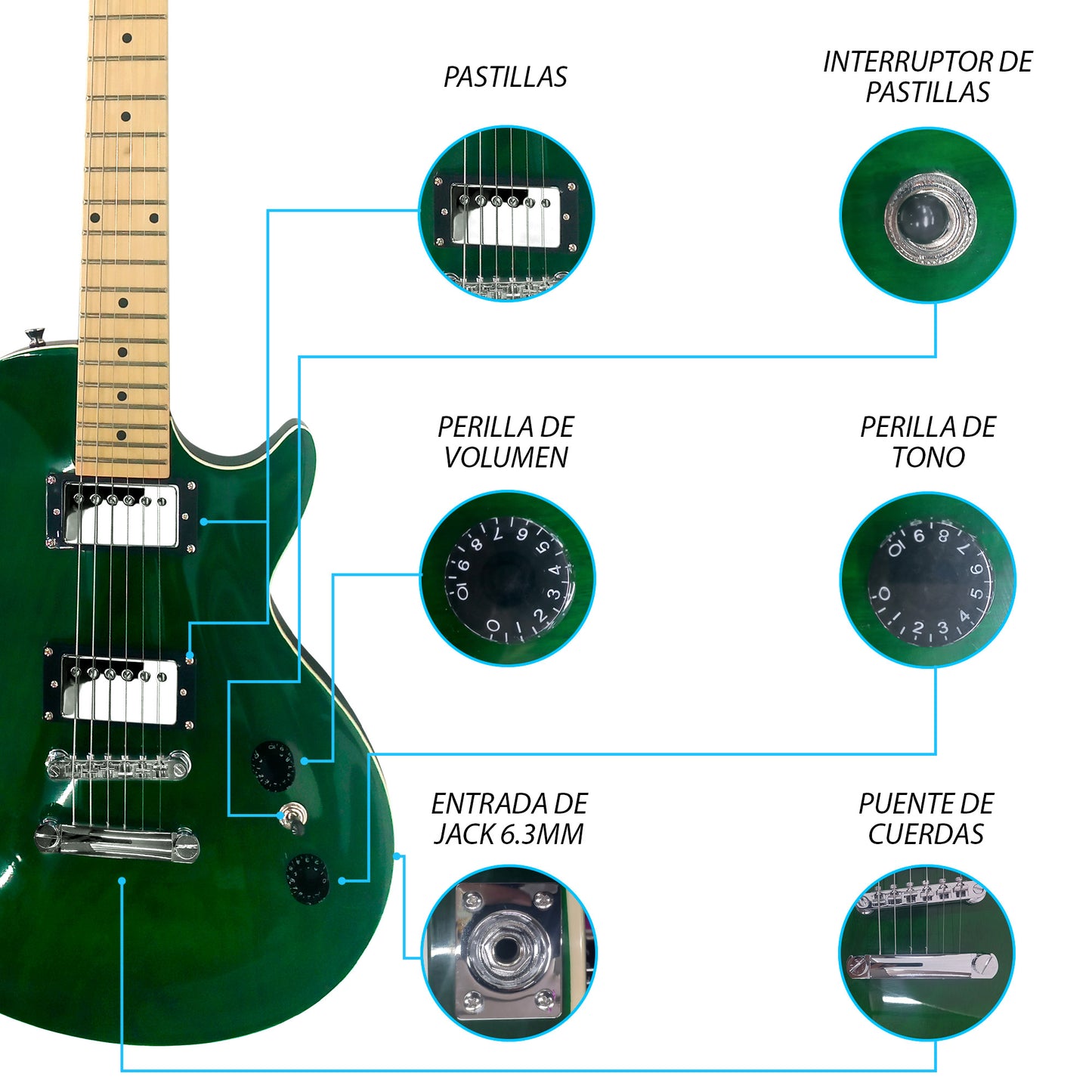 Paquete Guitarra Electrica Jethro 045-SK Series By Steelpro