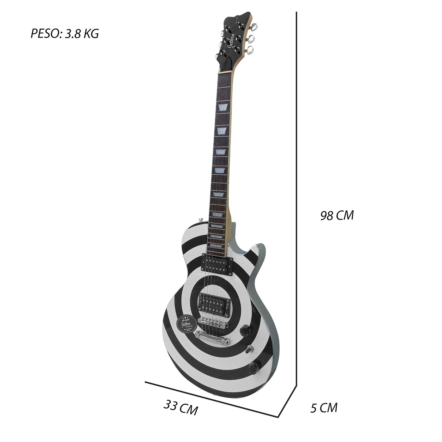 065-SK Kit Guitarra Eléctrica Circles Con Amplificador 20W y Accesorios Para Diestros Jethro By Steelpro