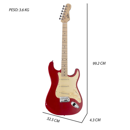 046-SK Kit Guitarra Eléctrica Fiesta Red Con Amplificador 20W y Accesorios Para Diestros Jethro By Steelpro