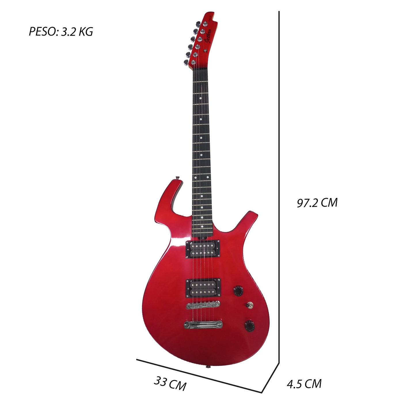 036-SK Kit Guitarra Eléctrica Candy Apple Red Con Amplificador 20W y Accesorios Para Diestros Jethro By Steelpro