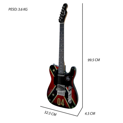 072-SK Kit Guitarra Eléctrica Confederate Flag Con Amplificador 20W y Accesorios Para Diestros Jethro By Steelpro