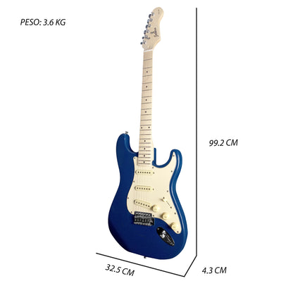 026-SK Kit Guitarra Eléctrica Lake Placid Blue Con Amplificador 20W y Accesorios Para Diestros Jethro By Steelpro