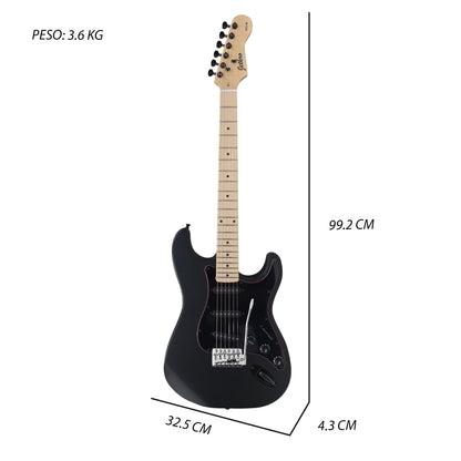025-SK Kit Guitarra Eléctrica Black Satin Con Amplificador 20W y Accesorios Para Diestros Jethro By Steelpro