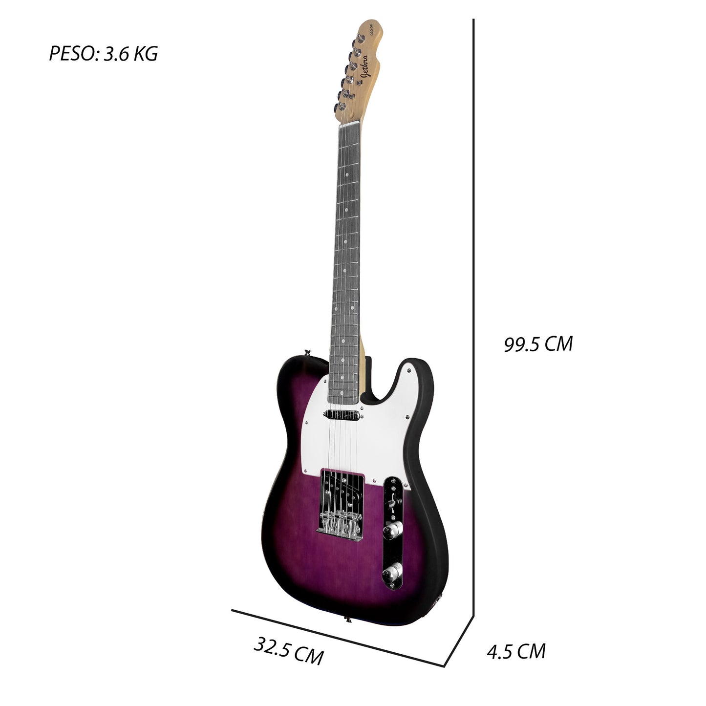 030-SK Kit Guitarra Eléctrica Purple Burst Con Amplificador 20W y Accesorios Para Diestros Jethro By Steelpro