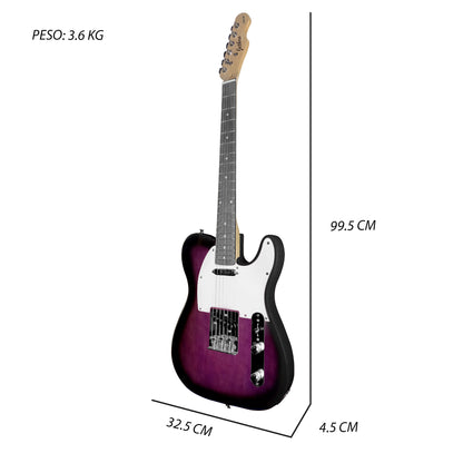 030-SK Kit Guitarra Eléctrica Purple Burst Con Amplificador 20W y Accesorios Para Diestros Jethro By Steelpro