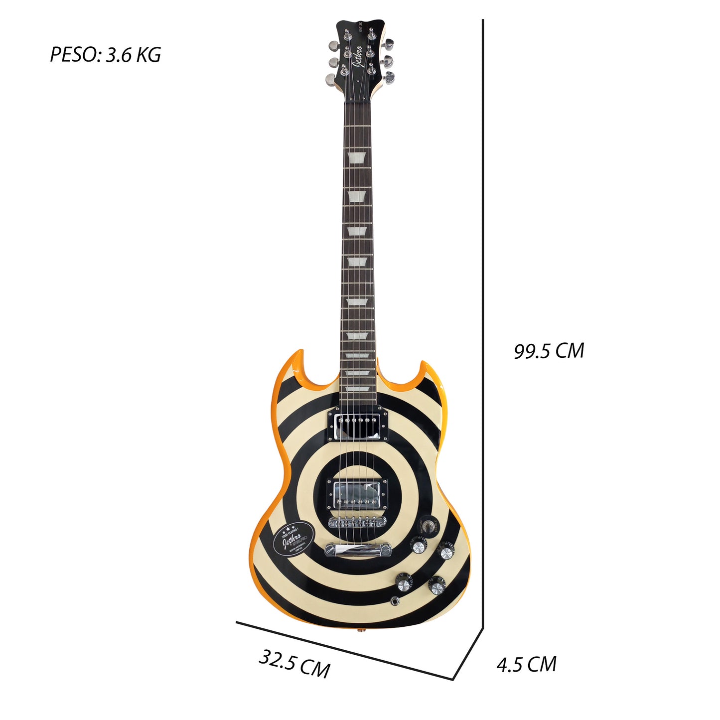 057-SK Kit Guitarra Eléctrica Circles Con Amplificador 20W y Accesorios Para Diestros Jethro By Steelpro