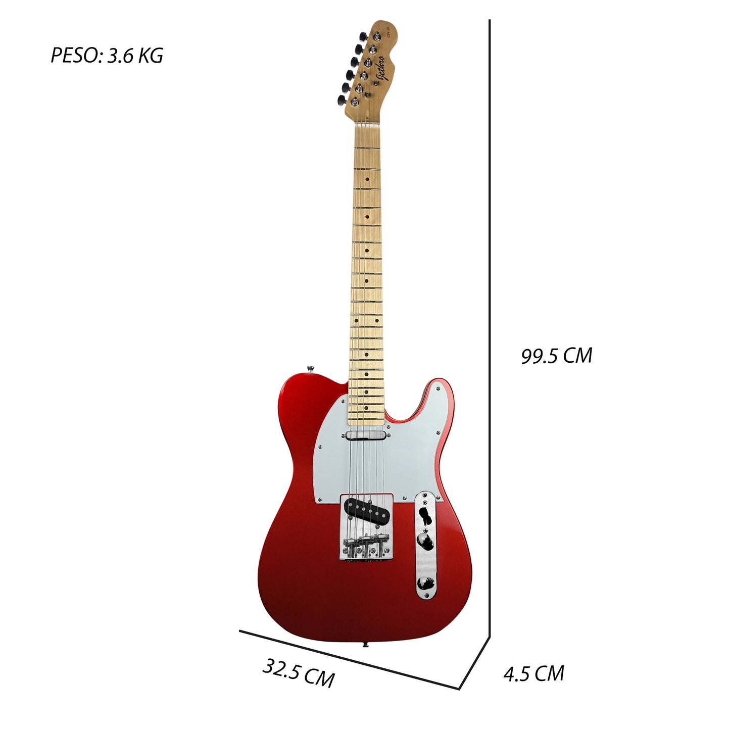 029-SK Kit Guitarra Eléctrica Candy Apple Red Con Amplificador 20W y Accesorios Para Diestros Jethro By Steelpro