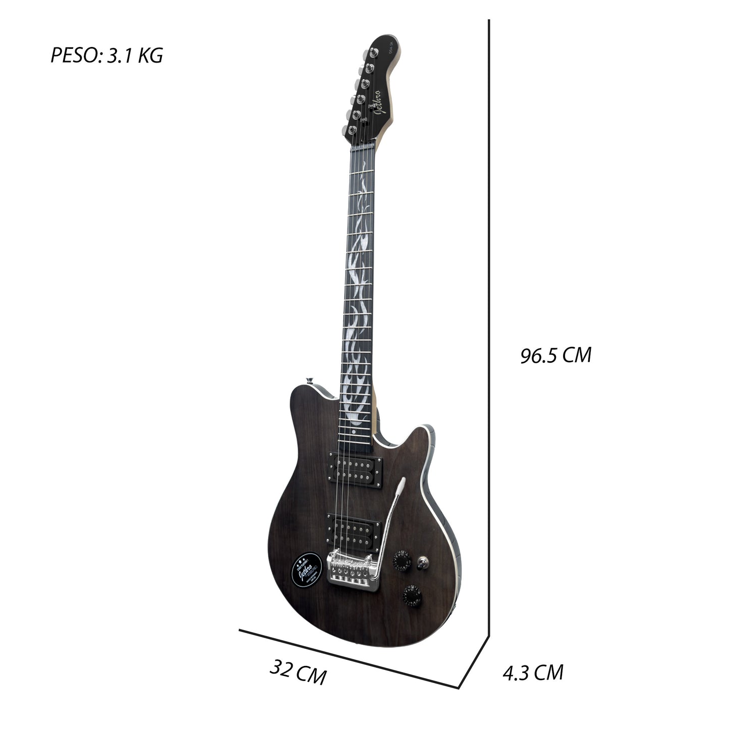 054-SK Kit Guitarra Eléctrica Black Veneer Con Amplificador 20W y Accesorios Para Diestros Jethro By Steelpro (Copia)