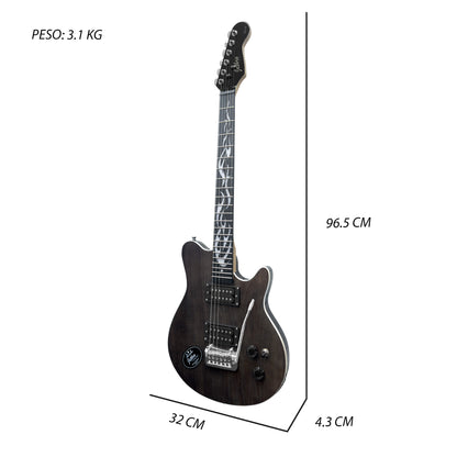 054-SK Kit Guitarra Eléctrica Black Veneer Con Amplificador 20W y Accesorios Para Diestros Jethro By Steelpro (Copia)