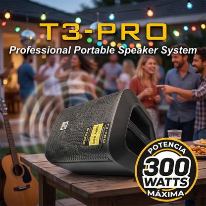 Bafle Amplificado Bluetooth Recargable 8puLG Steelpro T3-PRO