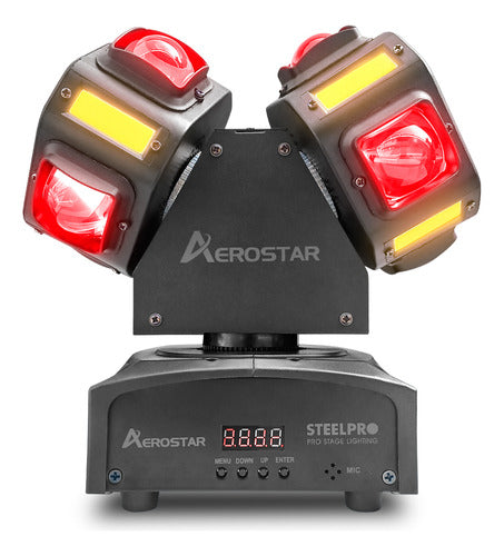 Beam Móviles Rgbw/ Estrobo+laser Con Maleta Steelpro