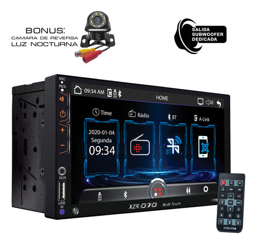 Kit Autoestereo Pantalla Carplay Bt +bocinas 6x9 Y 6.5 C/luz