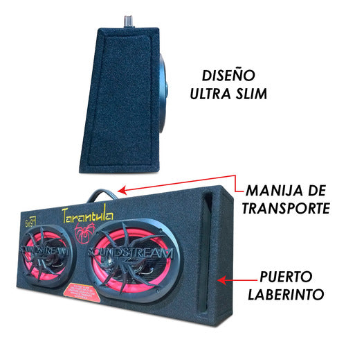 Cajon Tarantula C/bocinas 6x9puLG Porteado 4vias Soundstream