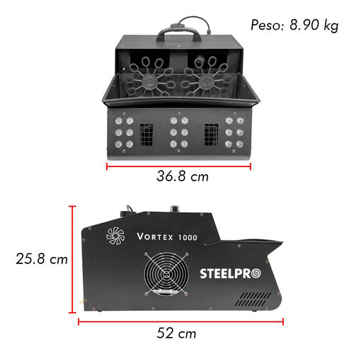 Máquina De Burbujas De Humo 18 Led/rgb Dmx 1000w Steelpro