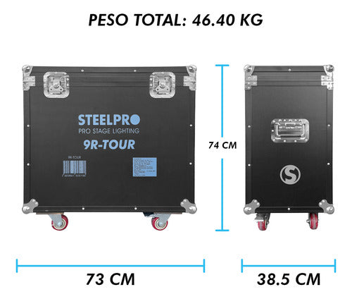 Case 2 Cabezas Moviles Beam 9r Efecto Arcoiris/agua Steelpro