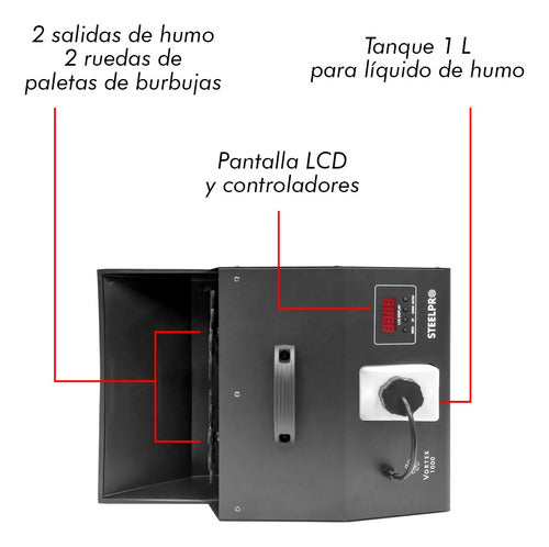 Máquina De Burbujas De Humo 18 Led/rgb Dmx 1000w Steelpro
