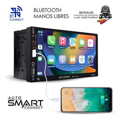 Kit Autoestereo Pantalla Carplay Bt +bocinas 6x9 Y 6.5 C/luz