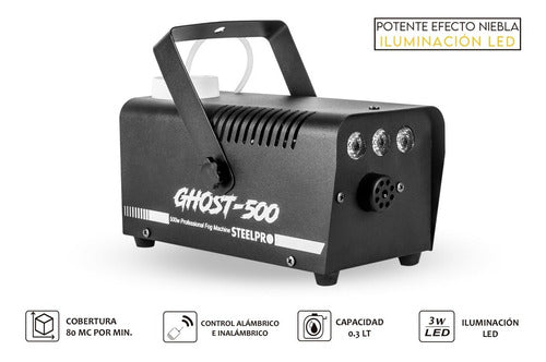 Camara De Humo 500w Alambrica Y Inalambrica C/leds Color Negro