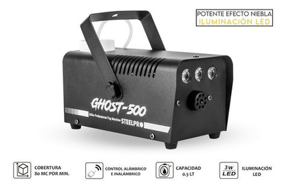 Camara De Humo 500w Alambrica Y Inalambrica C/leds Color Negro
