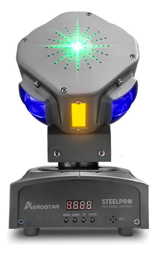 Par De Beam Móviles Rgbw/ Estrobo+laser Con Maleta Steelpro