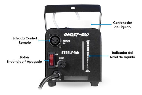 Camara De Humo 500w Alambrica Y Inalambrica C/leds Color Negro