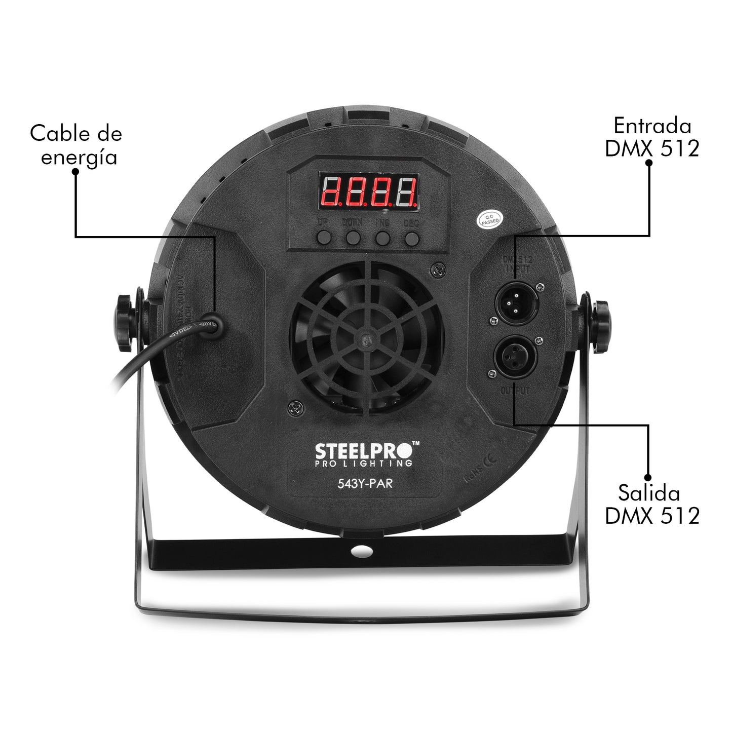 Cañón Led Par 54 Led X 3w Rgb + Ambar Full Color - Steelpro