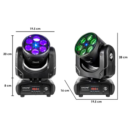 Cabeza Robótica Rgbw Full Power 4 En 1+ Laser Azul Steelpro