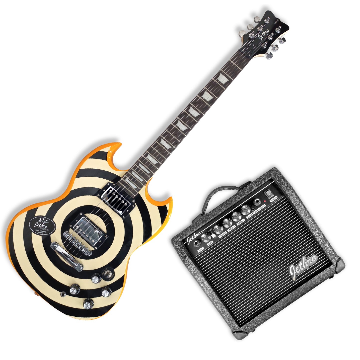 057-SK Kit Guitarra Eléctrica Circles Con Amplificador 20W y Accesorios Para Diestros Jethro By Steelpro