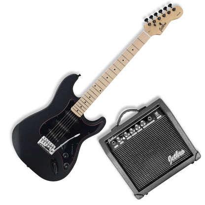 025-SK Kit Guitarra Eléctrica Black Satin Con Amplificador 20W y Accesorios Para Diestros Jethro By Steelpro