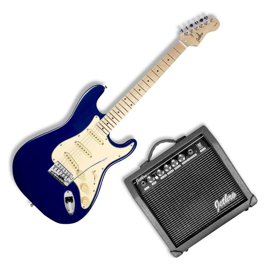 026-SK Kit Guitarra Eléctrica Lake Placid Blue Con Amplificador 20W y Accesorios Para Diestros Jethro By Steelpro