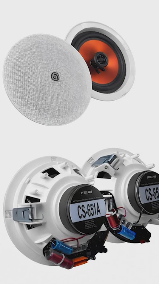 4 Bocinas para Plafón Steelpro CS651K4 6.5” Bluetooth Empotrables 300W RMS (1 Activa + 3 Pasivas)