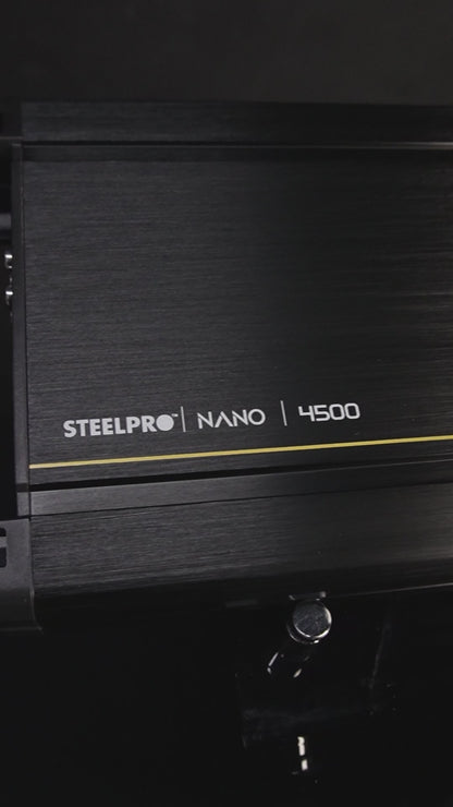 Amplificador Nano 4500 Clase D Steelpro para Subwoofer Monoblock Bass 4500W MAX 1 Ohm estable Alto Rendimiento Open Show, LPF, Bass Boost 12 dB,Filtro Subsonico, Fase Variable, Control de Bajo