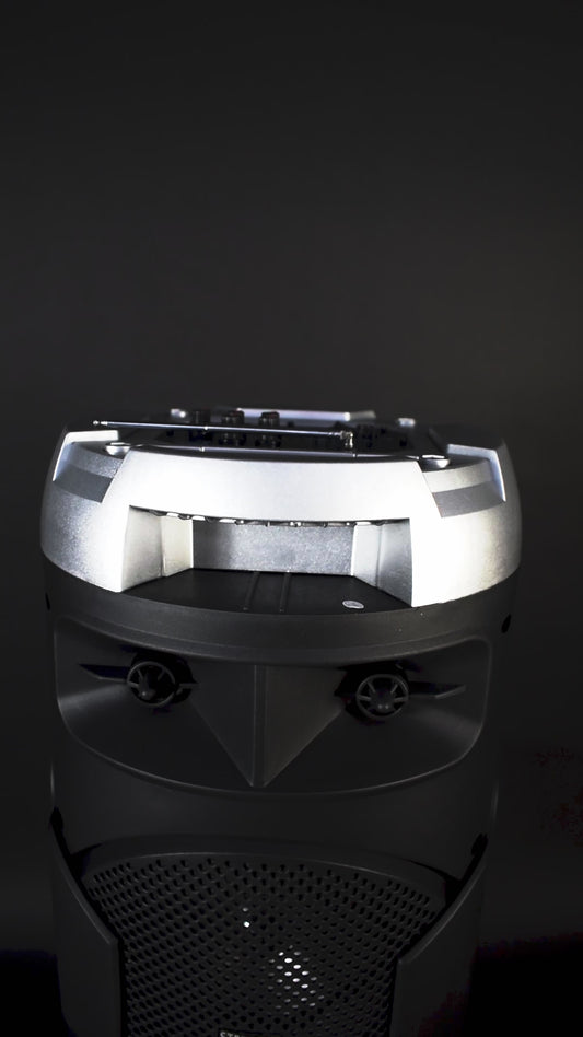 Bocina Amplificada Steelpro Bazzoka 4x8” Bluetooth 200W RMS con LED, Micrófono y TWS