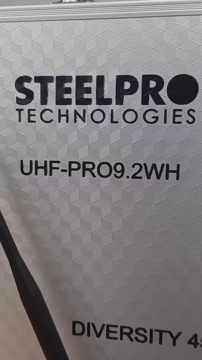 Microfono Uhf Profesional Blanco Frecuen Multicanal Steelpro