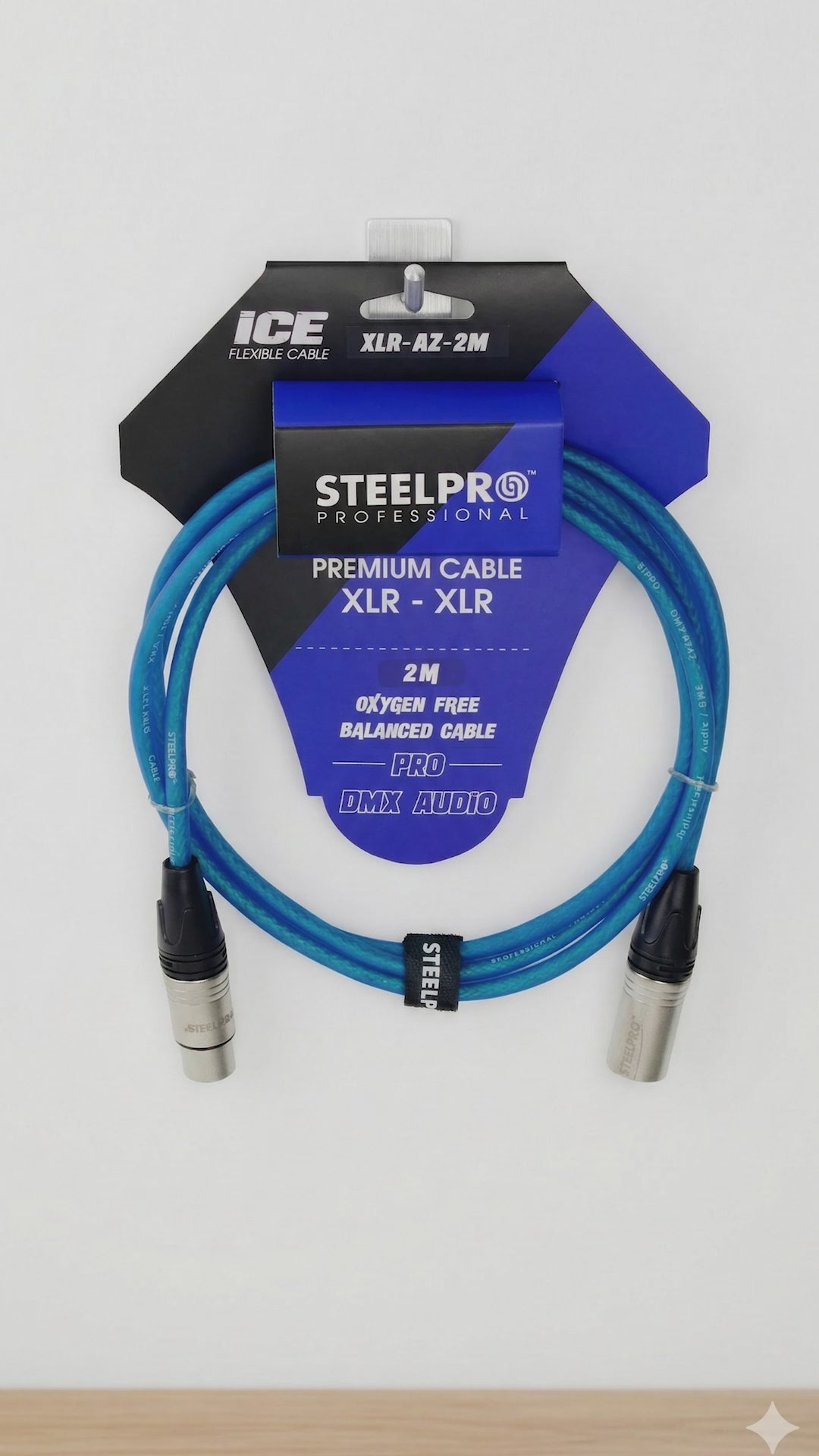 XLR-AZ-2M | STEELPRO Cable XLR Balanceado 2 Metros Azul Cannon Pro