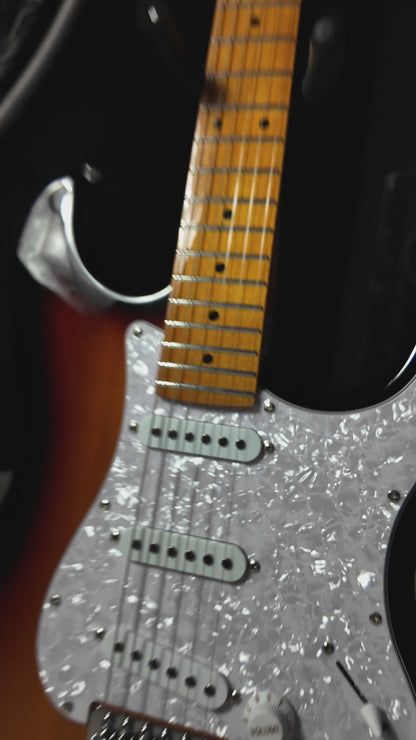 JMB104 Vintage Classic Kit Guitarra Eléctrica 2 Tone Sunburst Con Amplificador 20W y Cable Para Diestros Jethro Master Built