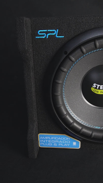 Subwoofer 12' Amplificado 1250w Spl Alta Presion Steelpro Color Negro