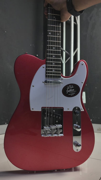029-SK Candy Apple Red Kit Guitarra Eléctrica Con Amplificador 20W Funda Atril Cable Profesional Para Diestros Jethro By Steelpro