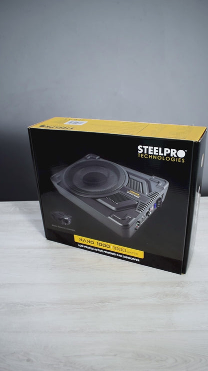 Subwoofer 10puLG Amplificado Steelpro Nano1000 1000w Color Negro