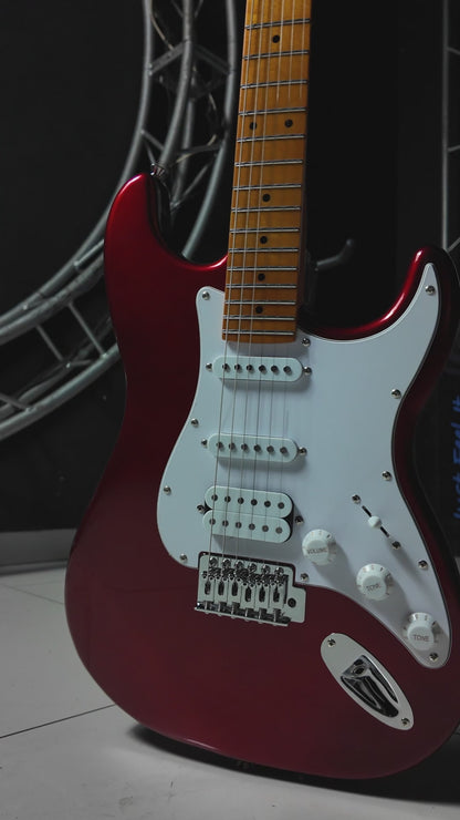 JMB101 Apple Candy Kit Guitarra Eléctrica Metal Red Con Amplificador 20W y Cable Para Diestros Jethro Master Built